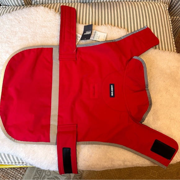 Land’s End Solid Squall Dog Jacket in Bright Cherry, Sz S - Picture 4 of 6